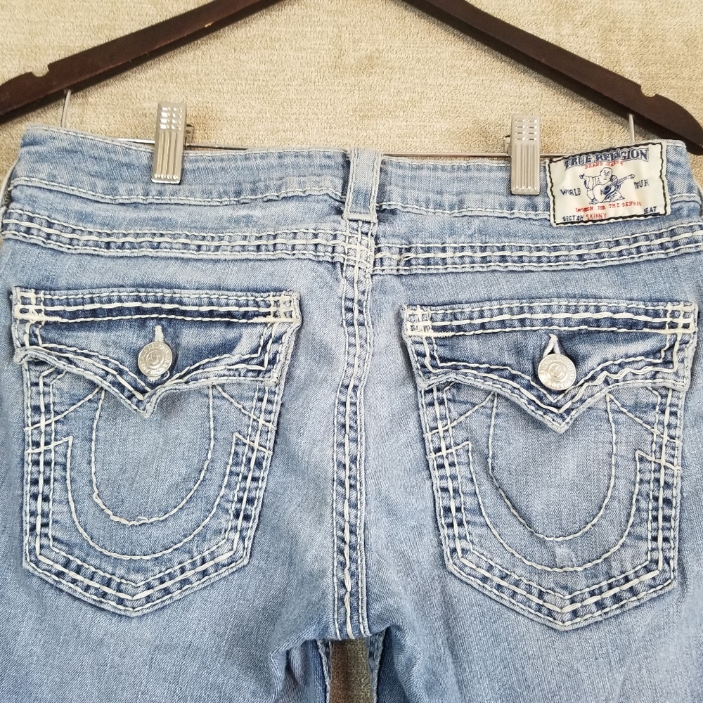 True Religion Womens 31x34 Skinny Jeans World Tour Light Wash Denim Y2K (875)